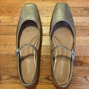 Cole Haan Mary Jane Ballet Flats Gold 9.5